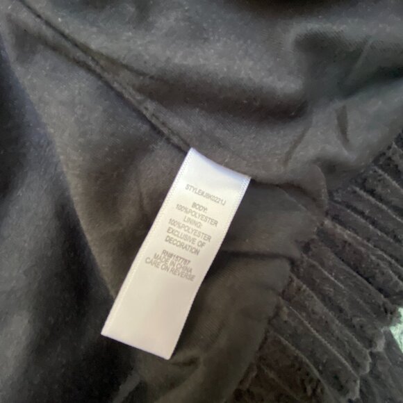 Black Ribbed Bomber Jacket Size Medium - Picture 11 of 11